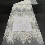 Sequin & Bugle-Bead Embroidered Bridal Fabric – Design 16063 — fabric photo 4