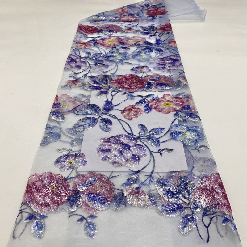 Botanical Print with Sequin Embroidery — fabric photo 3