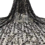 Fine 3/5/12 mm Sequin Embroidered Tulle Mesh Fabric — fabric photo 4