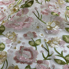 Botanical Multicolor Bead & Sequin Fabric — fabric photo 4