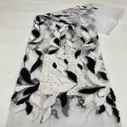 Two-Color Rope & Sequin Bead Embroidery Fabric — fabric photo 3