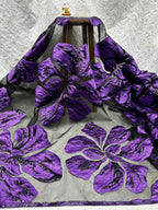 Floral Embossed Brocade Jacquard Organza Fabric — fabric photo 5