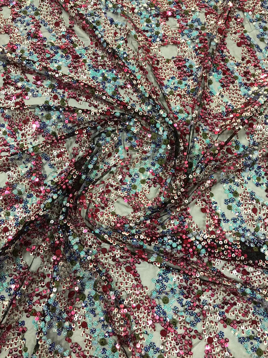 Geometric Layered Multicolor 2/3/4/5 mm Sequin Fabric — fabric photo 2