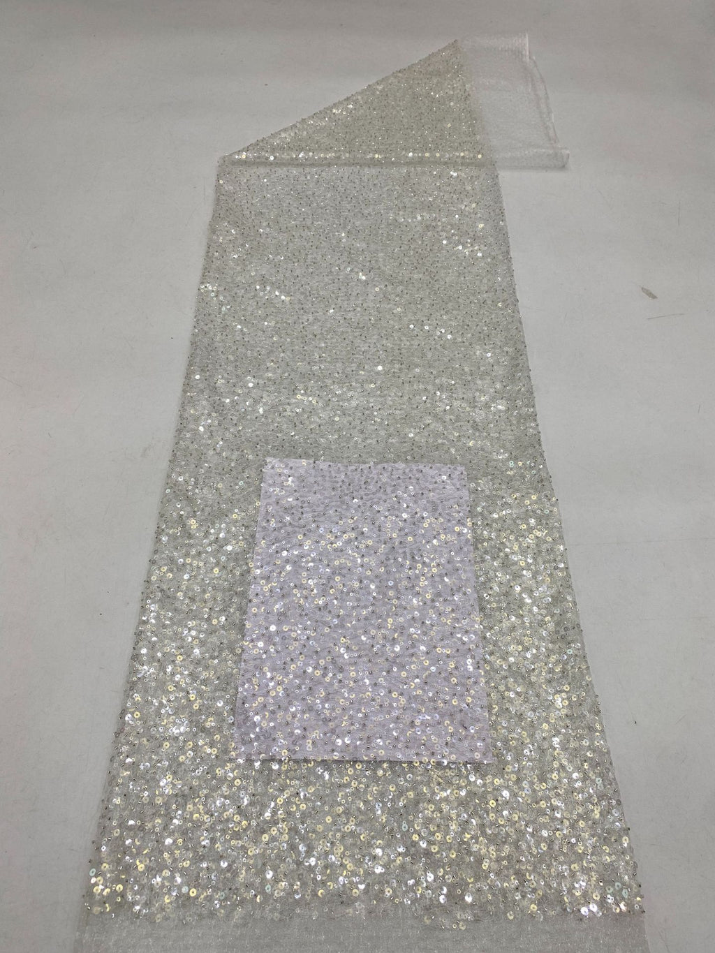 3/5 mm Sequin Embroidered Irregular Mesh Fabric — fabric photo 6