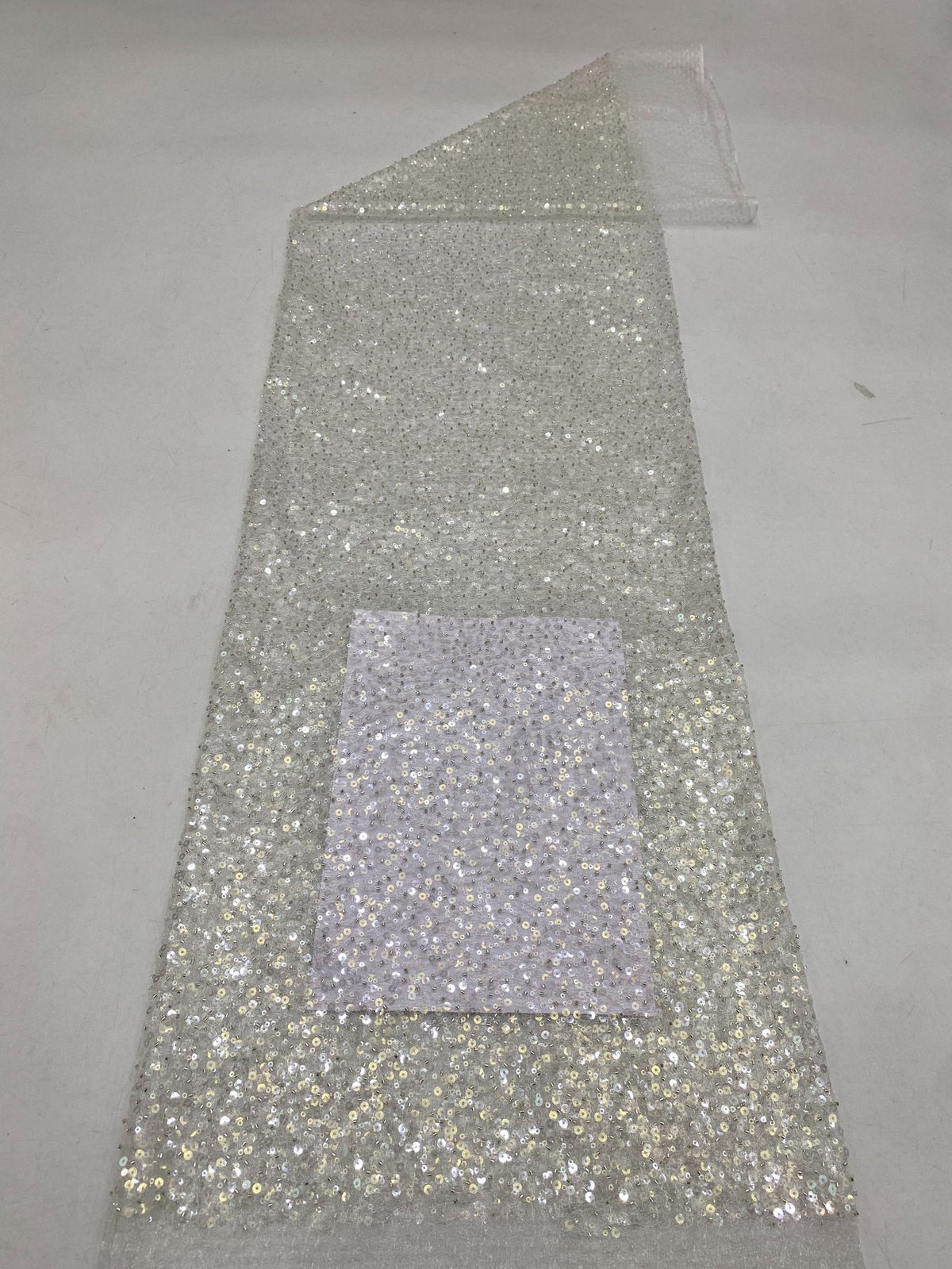 3/5 mm Sequin Embroidered Irregular Mesh Fabric — fabric photo 6