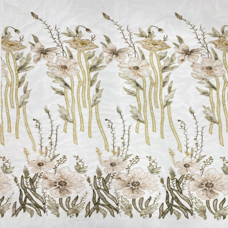 Botanical Sequin & Printed Bridal Fabric – Design 11935 — fabric photo 4