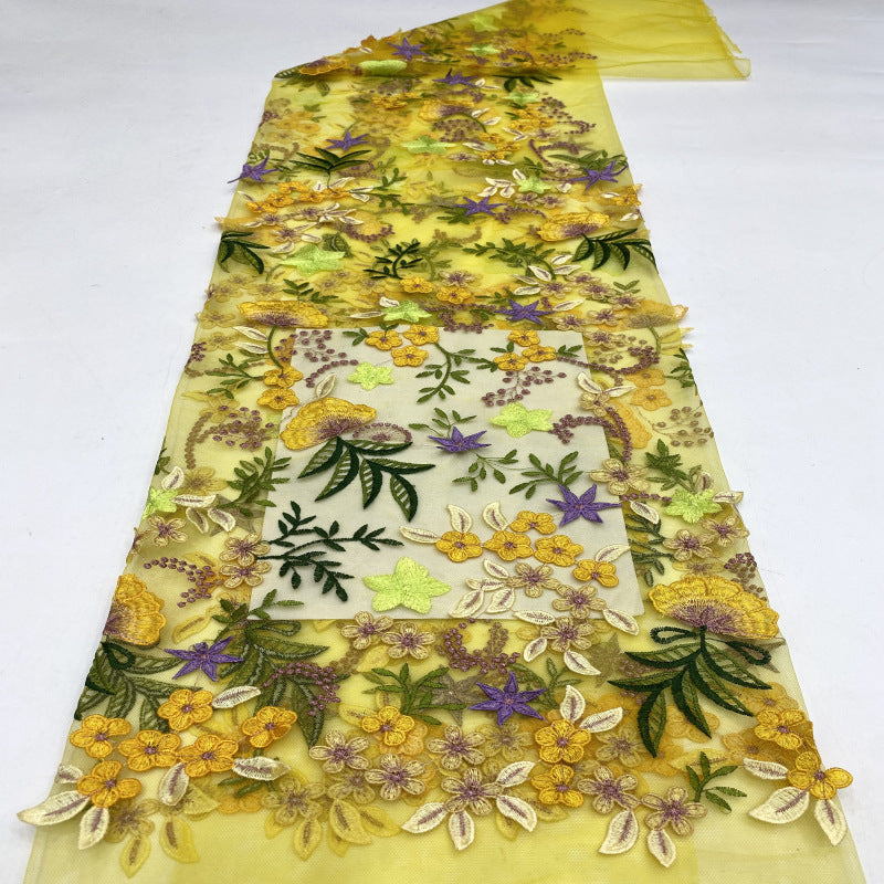 Multicolor Embroidered Bridal Fabric – Design 29087