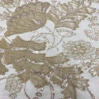 Textured Floral Foam Bead Sequin Fabric — fabric photo 4