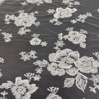 3D Raised-Bead and Sequin Embroidered Bridal Fabric — fabric photo 4