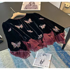 Velvet Butterfly Foam Bead Embroidery Fabric — fabric photo 5