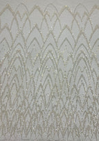3/7 mm Sequin & Silver-Bead Embroidered Bridal Fabric – Design 18911 — fabric photo 6