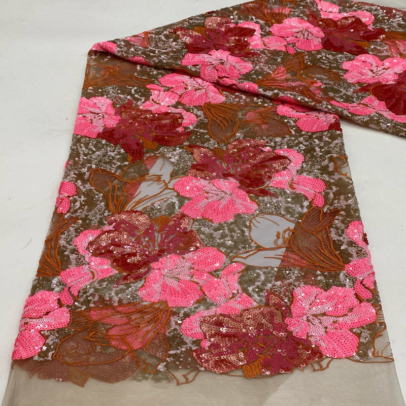 Dense Embroidery with Colorful Sequins — fabric photo 3