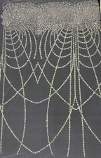 Heavy Crystal-Look Sequin & Triple-Bead Embroidered Bridal Fabric — fabric photo 6