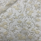 Botanical Sequin Embroidered Bridal Fabric – Design 52831 — fabric photo 4