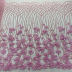 Hand-Appliqued Floral Bugle Bead and Sequin Fabric - 41311 — fabric photo 5
