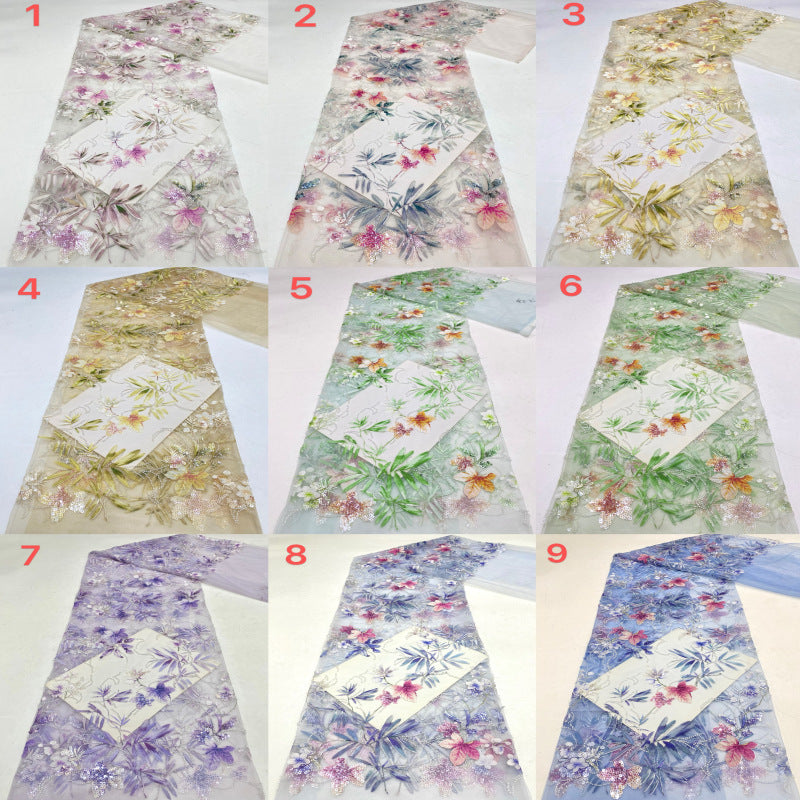 Laser Print Beaded Sequin Fabric – 9 Colors — fabric photo 4