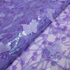 3D Butterfly Sequin Embroidered Lace Fabric — fabric photo 5