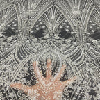 Four-Bead Raised-Bead and Sequin Embroidered Fabric — fabric photo 2