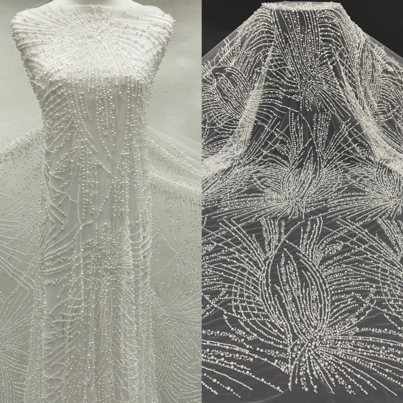 Heavy Sequin & Bubble-Bead Embroidered Bridal Fabric – Design 88255