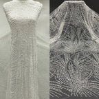 Heavy Sequin & Bubble-Bead Embroidered Bridal Fabric – Design 88255