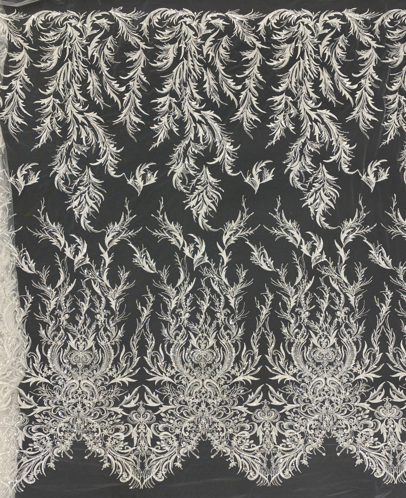 Bead & 3/4mm Sequin Embroidered Occasion Fabric — fabric photo 3