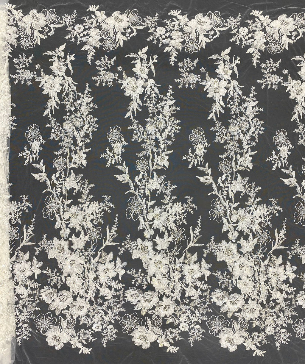 Bugle Bead with 3/7mm Sequin Embroidery Fabric — fabric photo 6
