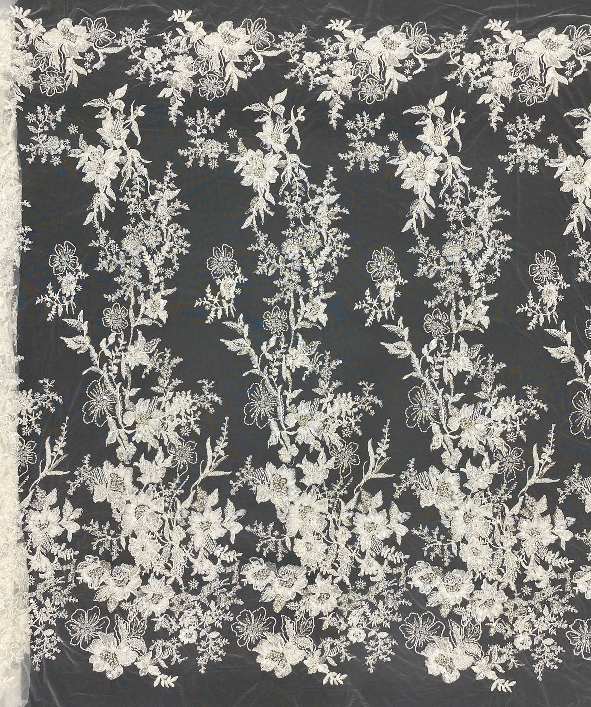 Bugle Bead with 3/7mm Sequin Embroidery Fabric — fabric photo 6