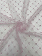 Checkered Bead Embroidered Lace Fabric — fabric photo 6
