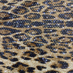 Leopard Print Fabric with 5mm Sequin Embroidery — fabric photo 2