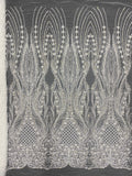 3D 3/5 mm Sequin & Bubble-Bead Embroidered Bridal Fabric — fabric photo 6