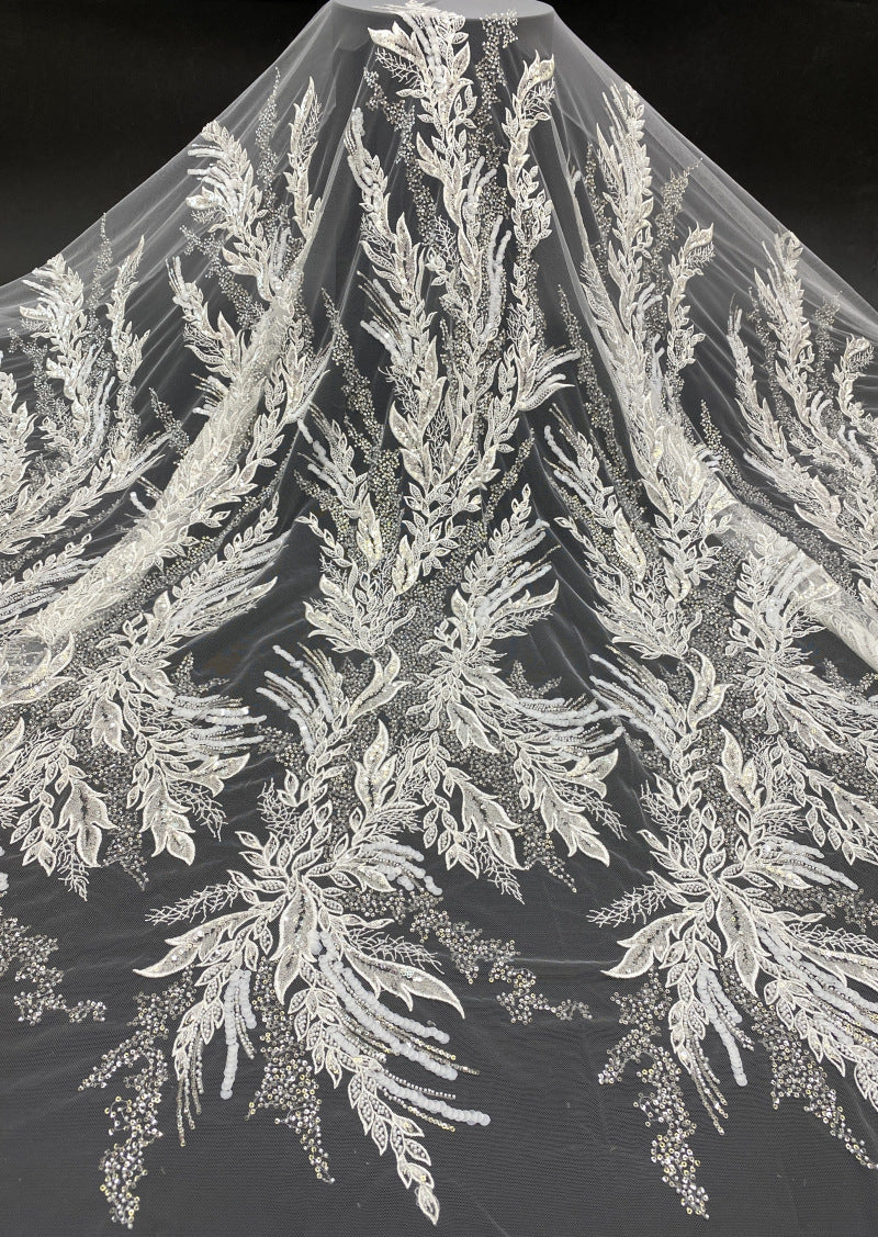 Sequin Embroidered Bridal Fabric – Design 38847 — fabric photo 6