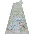 Multicolor Sequin & Bugle-Bead Embroidered Bridal Fabric — fabric photo 5