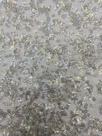 3D Double Bead & Crystal Sequin Embroidery Fabric — fabric photo 5