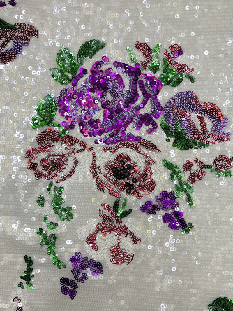 Ethnic-Style Sequin Embroidered Chiffon Fabric — fabric photo 5