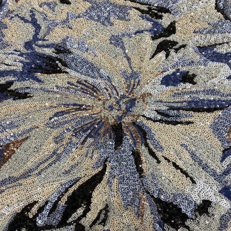 Heavy Layered Sequin Embroidered Bridal Fabric — fabric photo 2