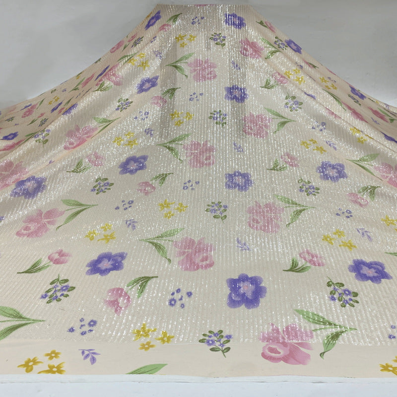 Printed Floral 3mm Sequin Stretch Mesh Fabric — fabric photo 4