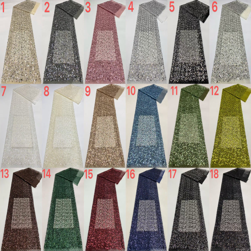 Textured Rope Shell Sequin Embroidered Fabric — fabric photo 2