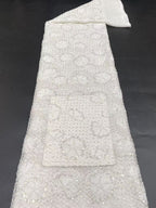 Random Pattern Beaded Lace on Thick Mesh — fabric photo 6
