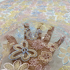 Warm-Tone Embroidery with Colorful Sequins — fabric photo 4