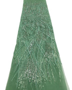 Raised Silver-Bead & 3/6 mm Crystal Sequin Fabric — fabric photo 3