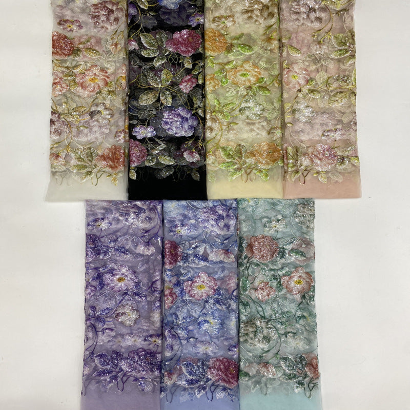 Botanical Print with Sequin Embroidery — fabric photo 5