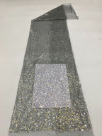 3/5 mm Sequin Embroidered Irregular Mesh Fabric — fabric photo 2
