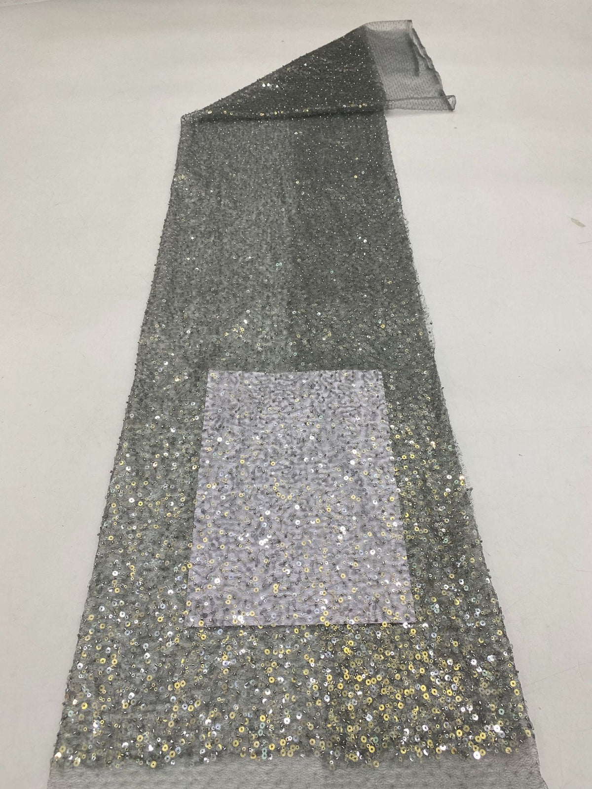 3/5 mm Sequin Embroidered Irregular Mesh Fabric — fabric photo 2