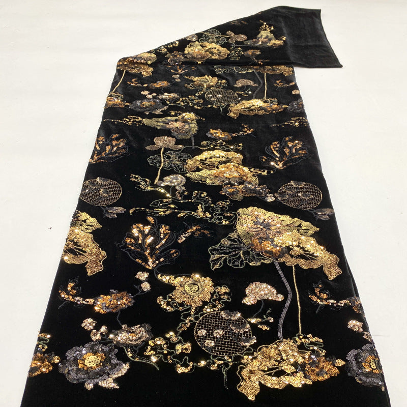 Vintage Multisize Sequin Velvet Fabric