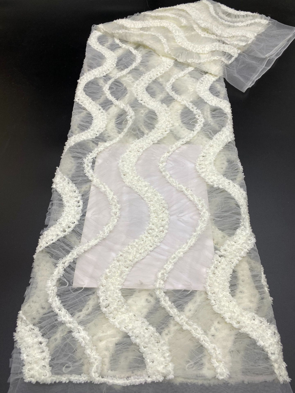 Sequin Embroidered Lace Fabric – Design 96127 — fabric photo 6