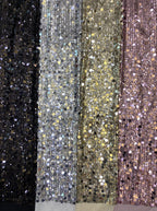 Stretch 5/12 mm Sequin Embroidered Stretch Mesh Fabric — fabric photo 2