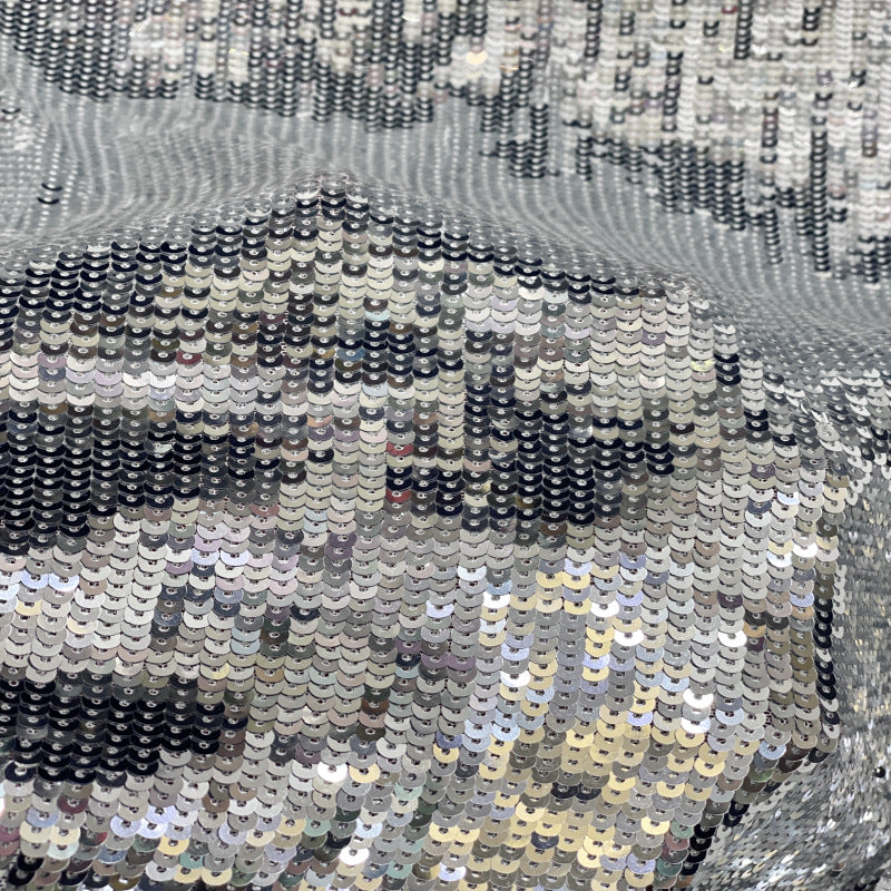 Vertical Stripe 5mm Sequin Embroidery Fabric — fabric photo 2