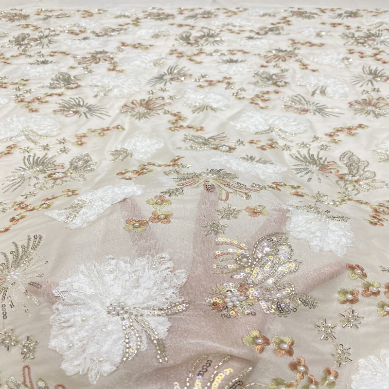 Sequin Embroidered Bridal Fabric – Design 56575 — fabric photo 4