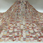 Iridescent Laminated Sequin Fabric for Evening Dresses