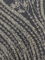 Wavy Bugle Bead & 3/4mm Sequin Embroidery Fabric — fabric photo 3